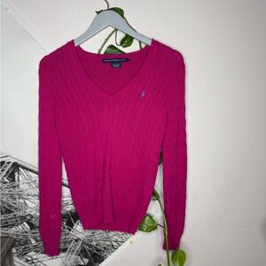 Ralph Lauren Women's Pink V-Neck Sweater